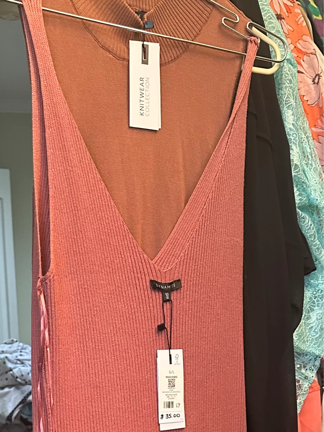 DYNAMITE Marianne Knit Midi Dress Rose G/L