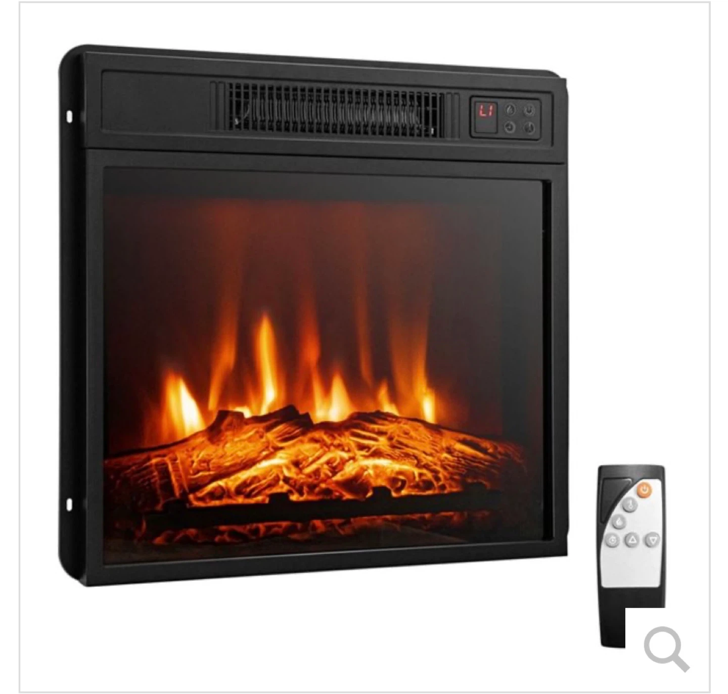 Costway 18-in Black Electric Fireplace