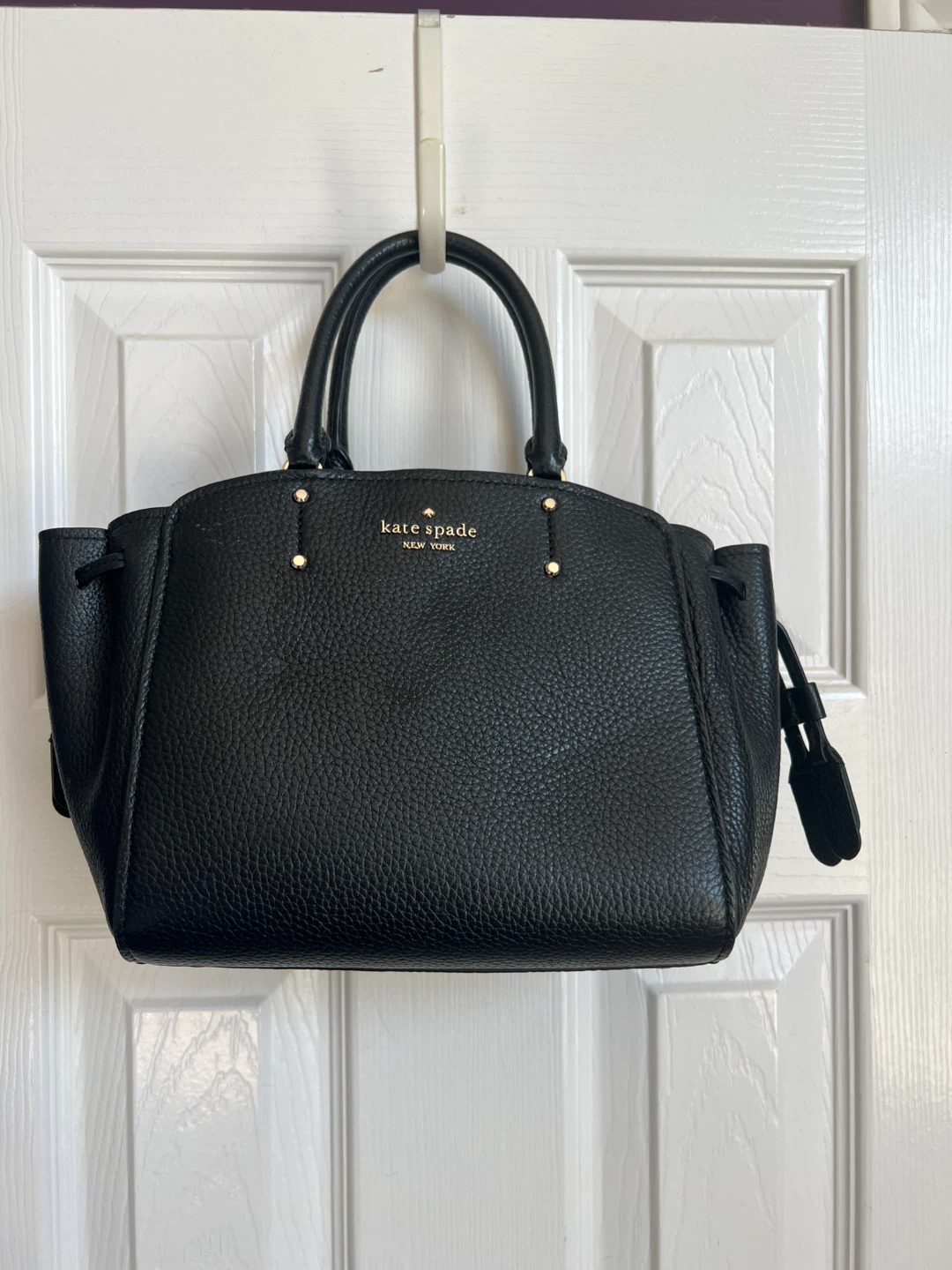 Kate Spade Black Pebbled Leather Satchel Handbag Purse