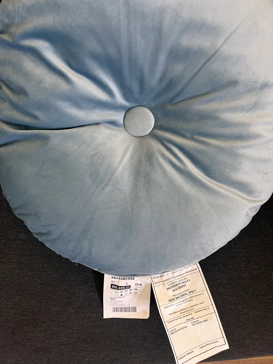 IKEA KRASSBORRE Round Cushion - Light Blue - photo 3