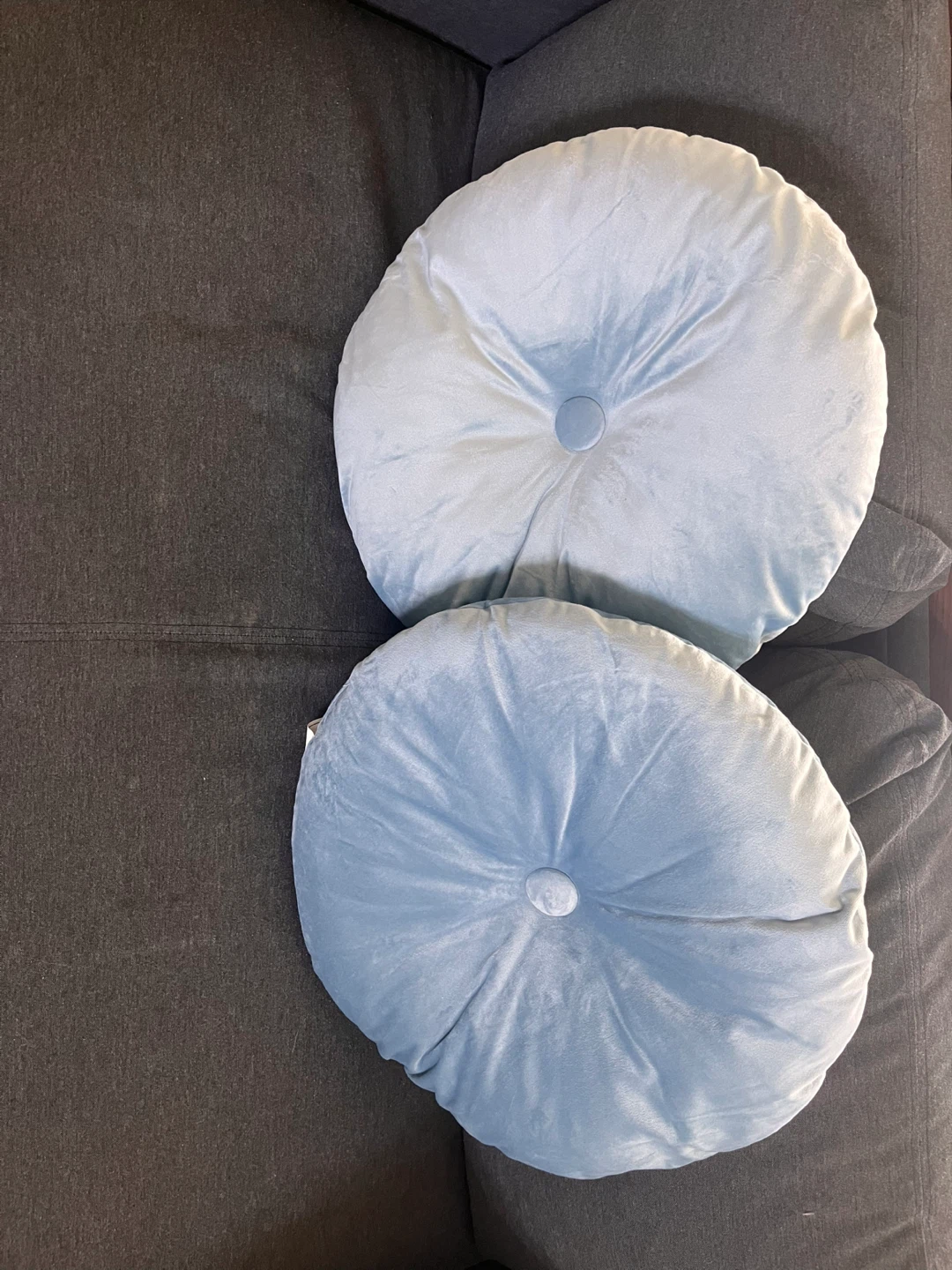 IKEA KRASSBORRE Round Cushion - Light Blue - photo 2