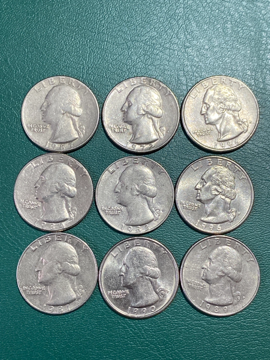 9 United States Quarters