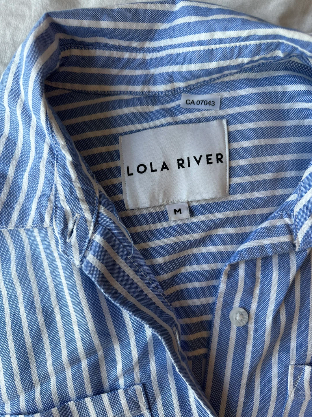 Lola River Blue & White Striped Button-Up Shirt - Size M - photo 2