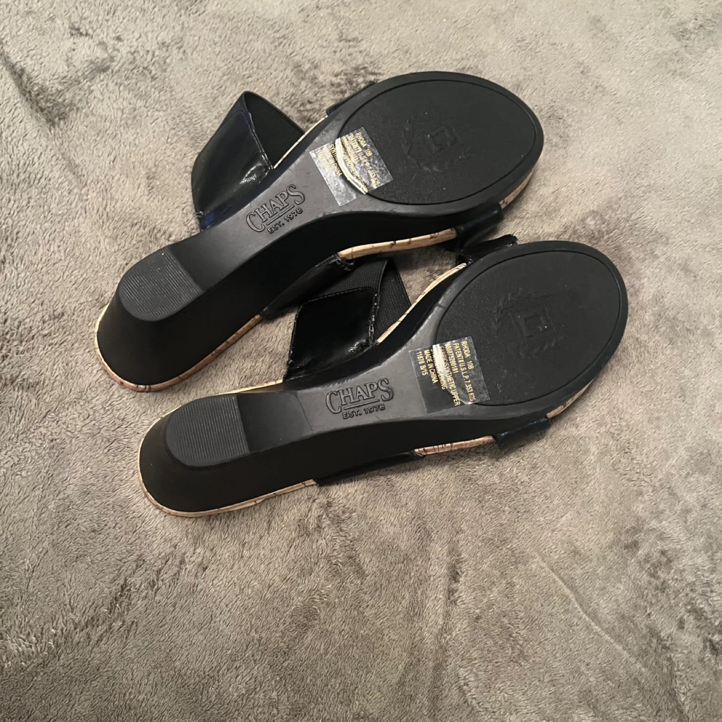 Chaps Black Wedge Sandals - photo 2