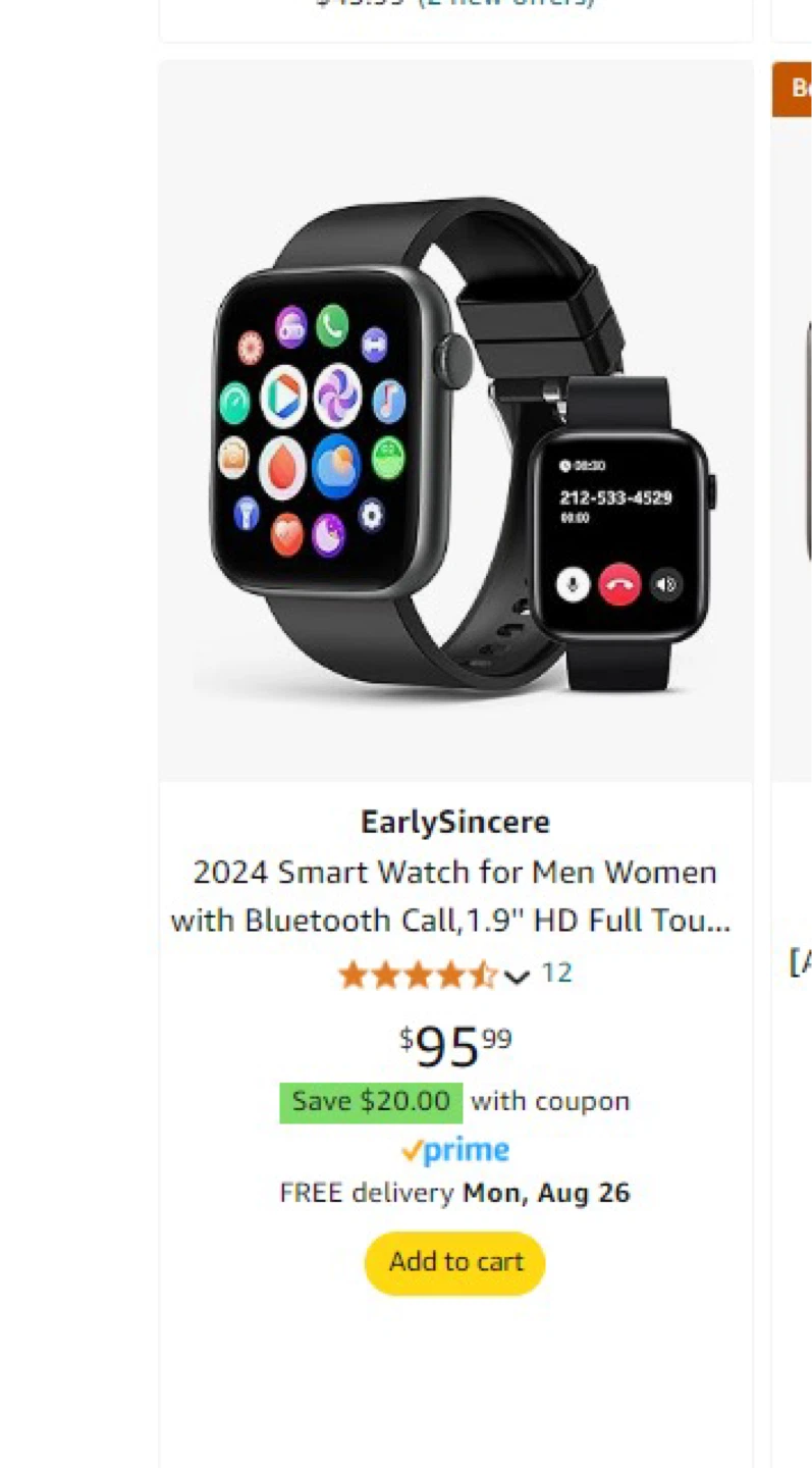 EarlySincere 2024 Smart Watch Deep Black