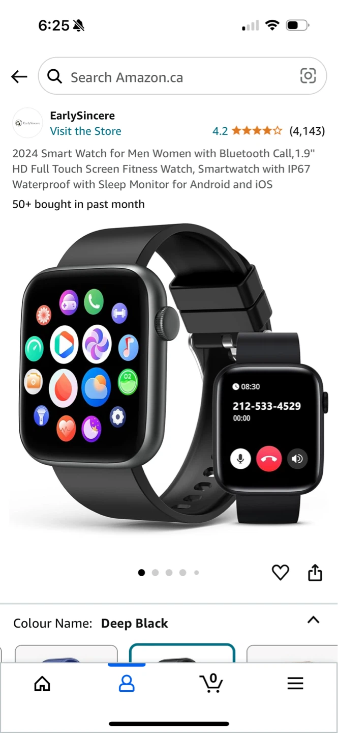 EarlySincere 2024 Smart Watch Deep Black - photo 2