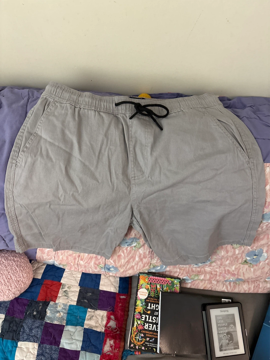 Men's Pull-On Shorts - Burgundy & Grey - photo 2