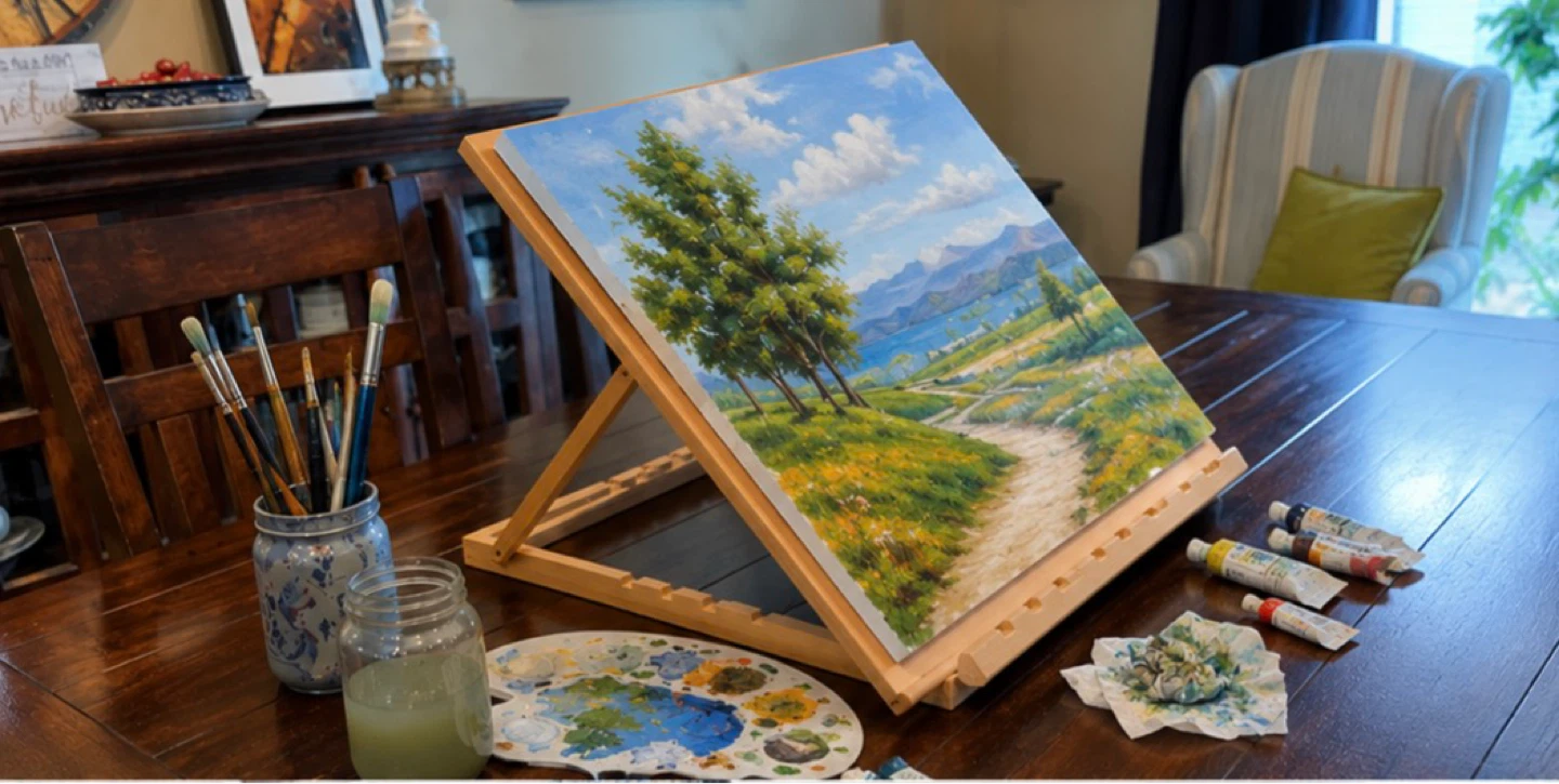 Large Adjustable Tabletop Wooden Art Easel/Drafting Stand - photo 5