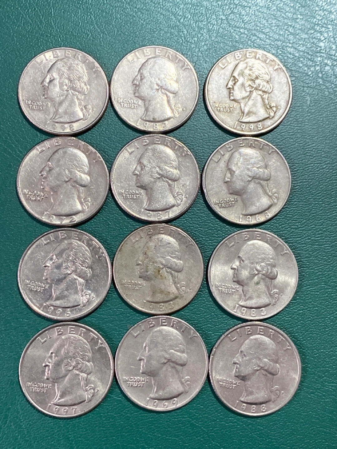Collection of 12 US Quarters