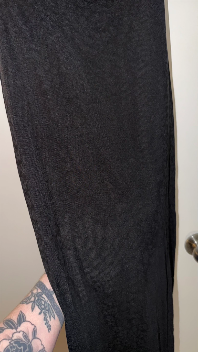 Chanda Black Mesh Leopard Print Strapless Maxi Dress - photo 3