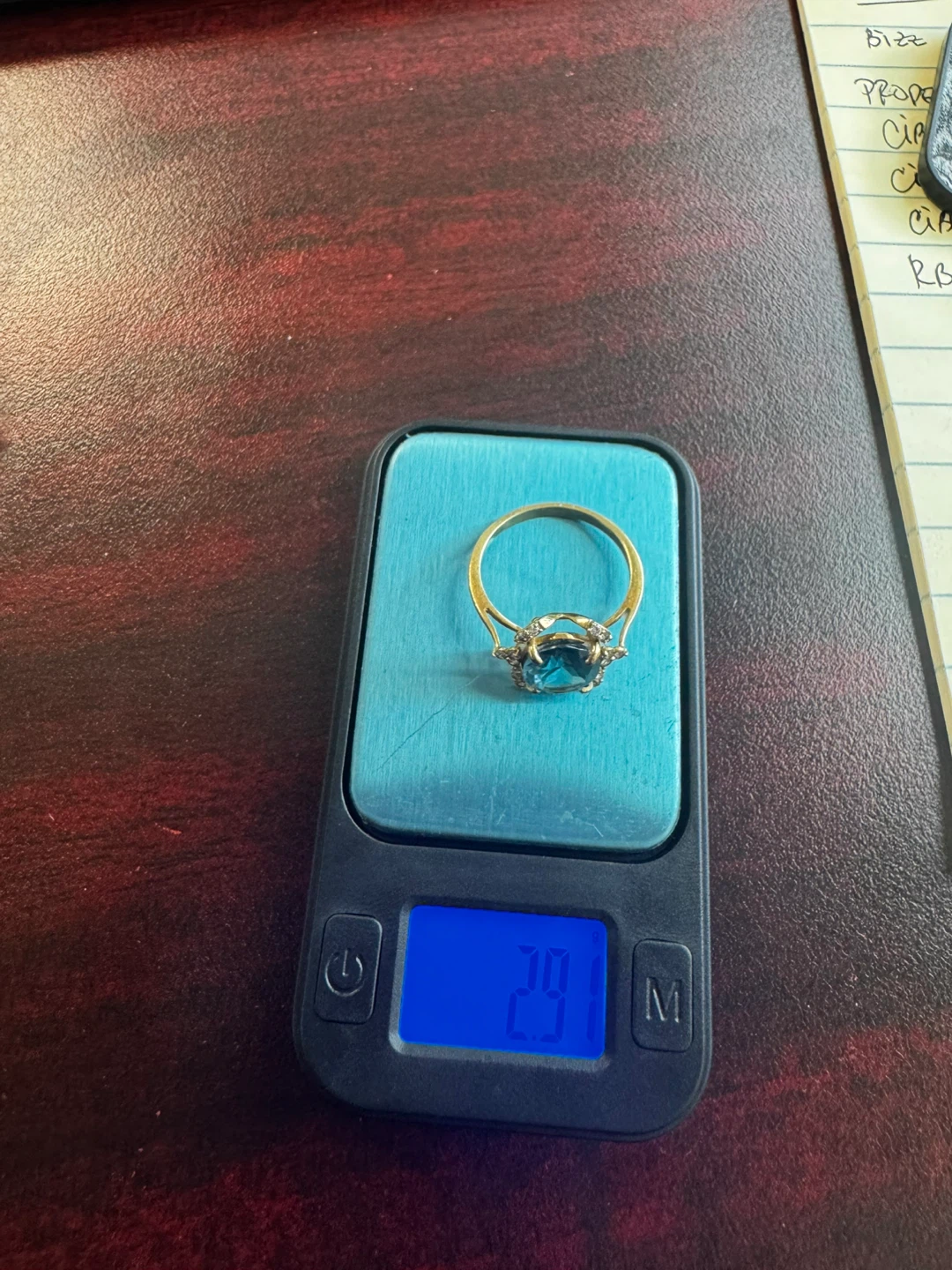 18K Yellow Gold London Blue Topaz & Diamond Ring - photo 2