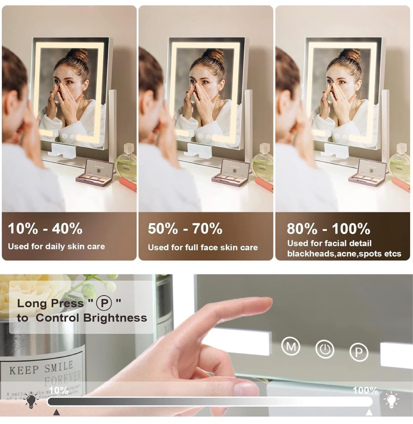 Lighted Makeup Mirror with 10X Magnification - photo 5