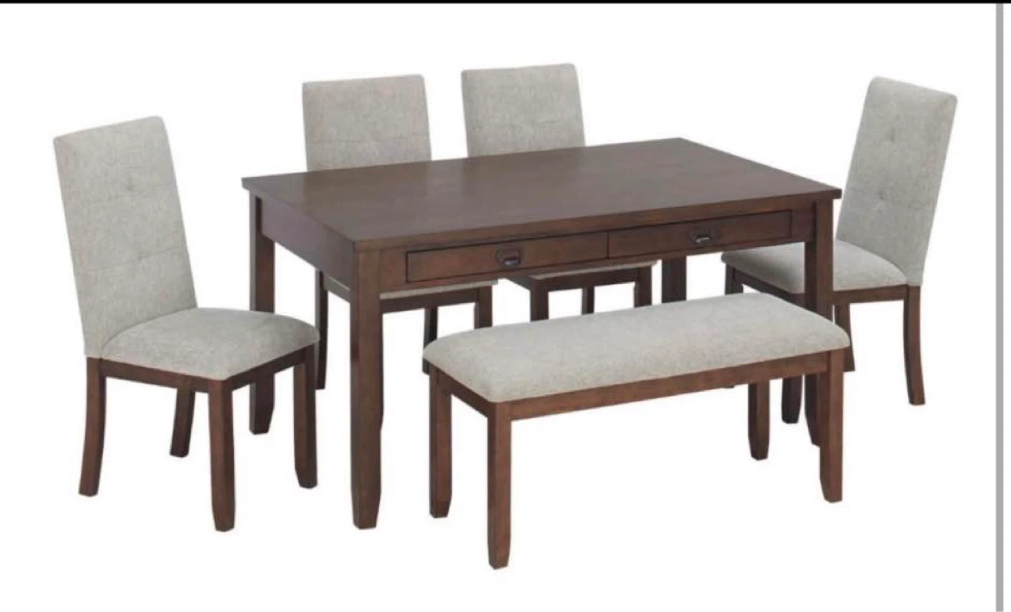 Dining Table Set with 4 Chairs and Bench - photo 2