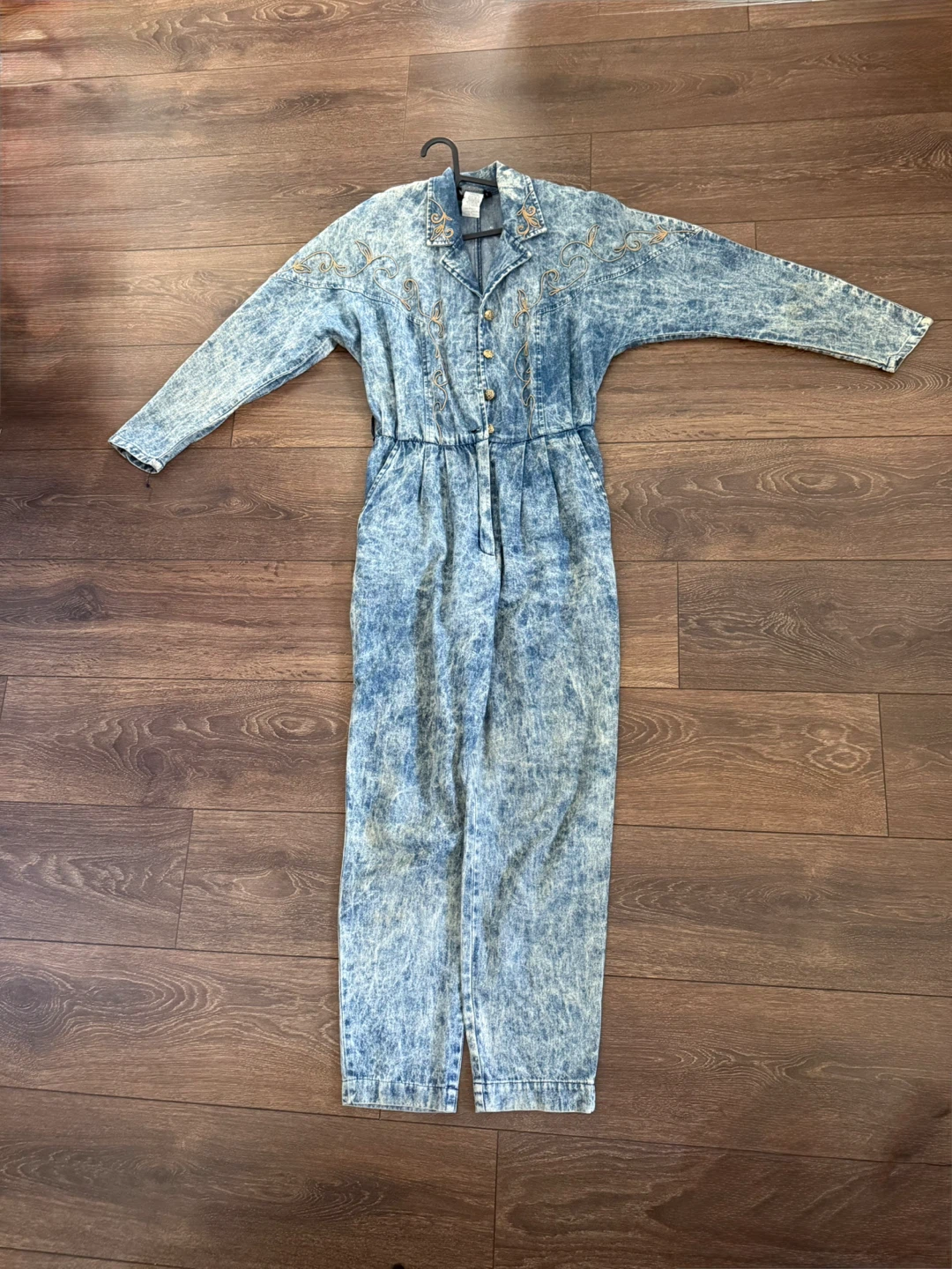 Vintage Acid Wash Denim Jumpsuit