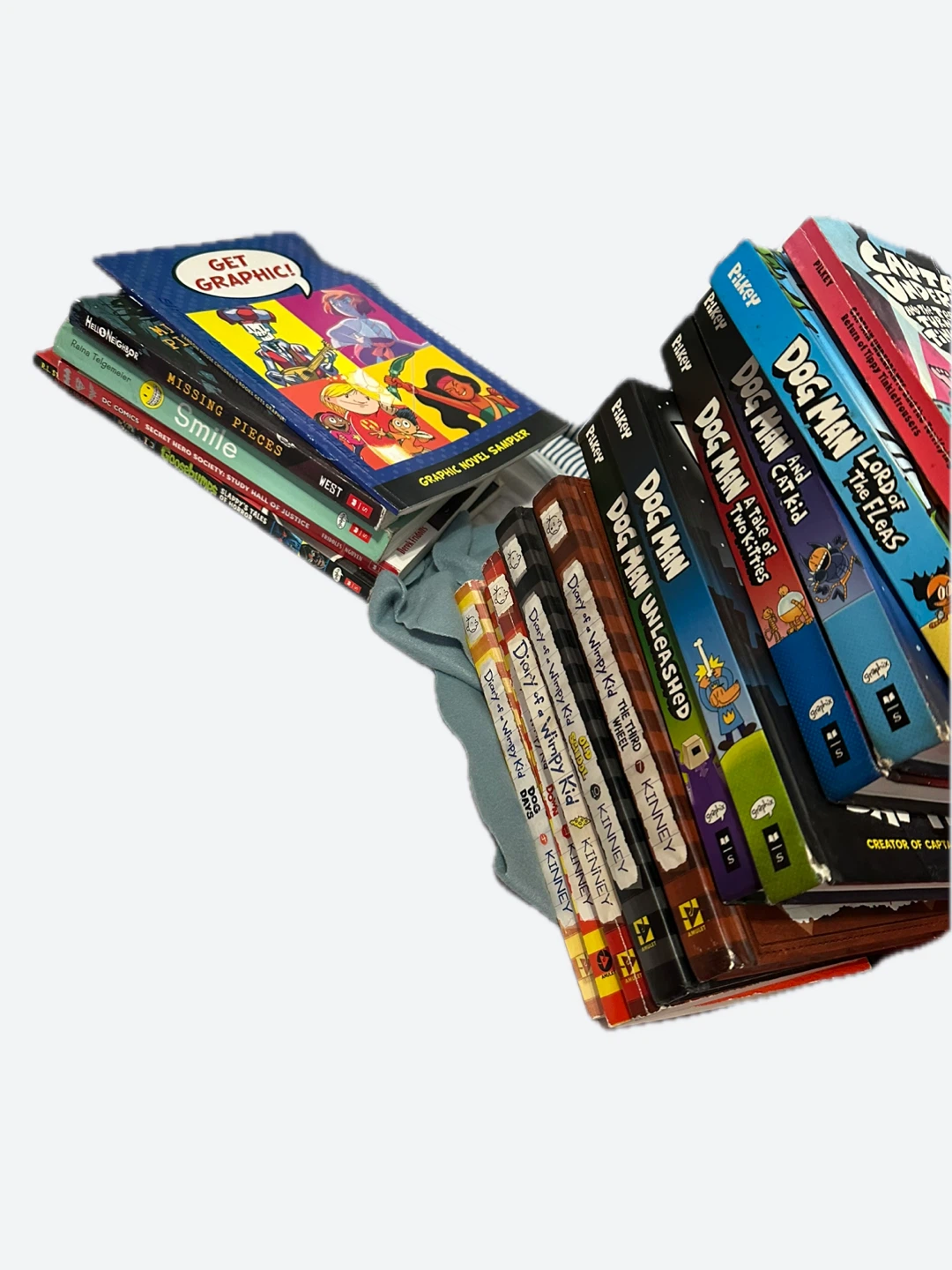 Dog man and Diary of a Wimpy  kid books for sale