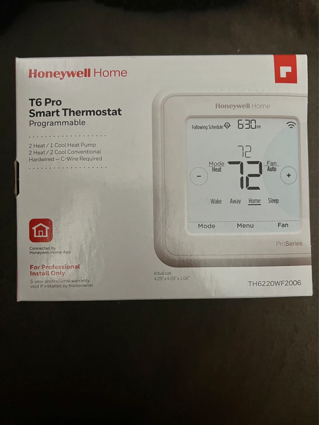 Honeywell Home T6 Pro Smart Thermostat TH6220WF2006