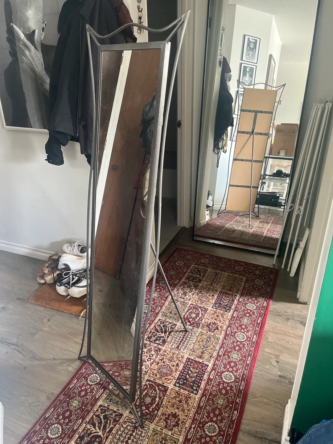 Metal framed free standing Mirror
