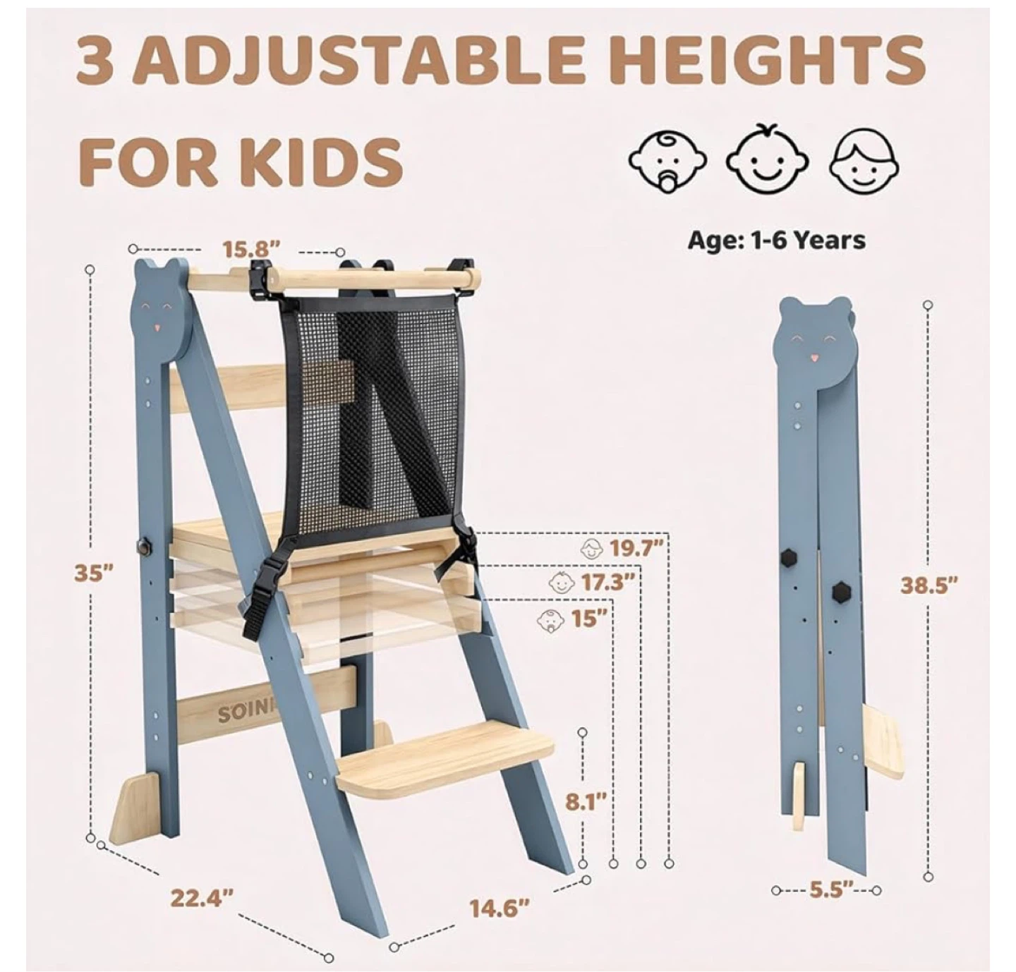 Toddler Learning Tower - Adjustable Height - photo 2