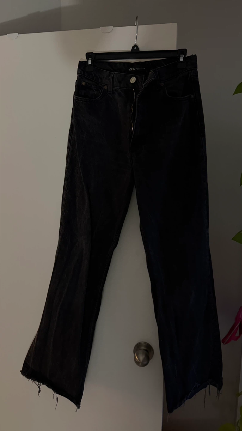ZARA Black Wide Leg Jeans Size EUR 38 - photo 2