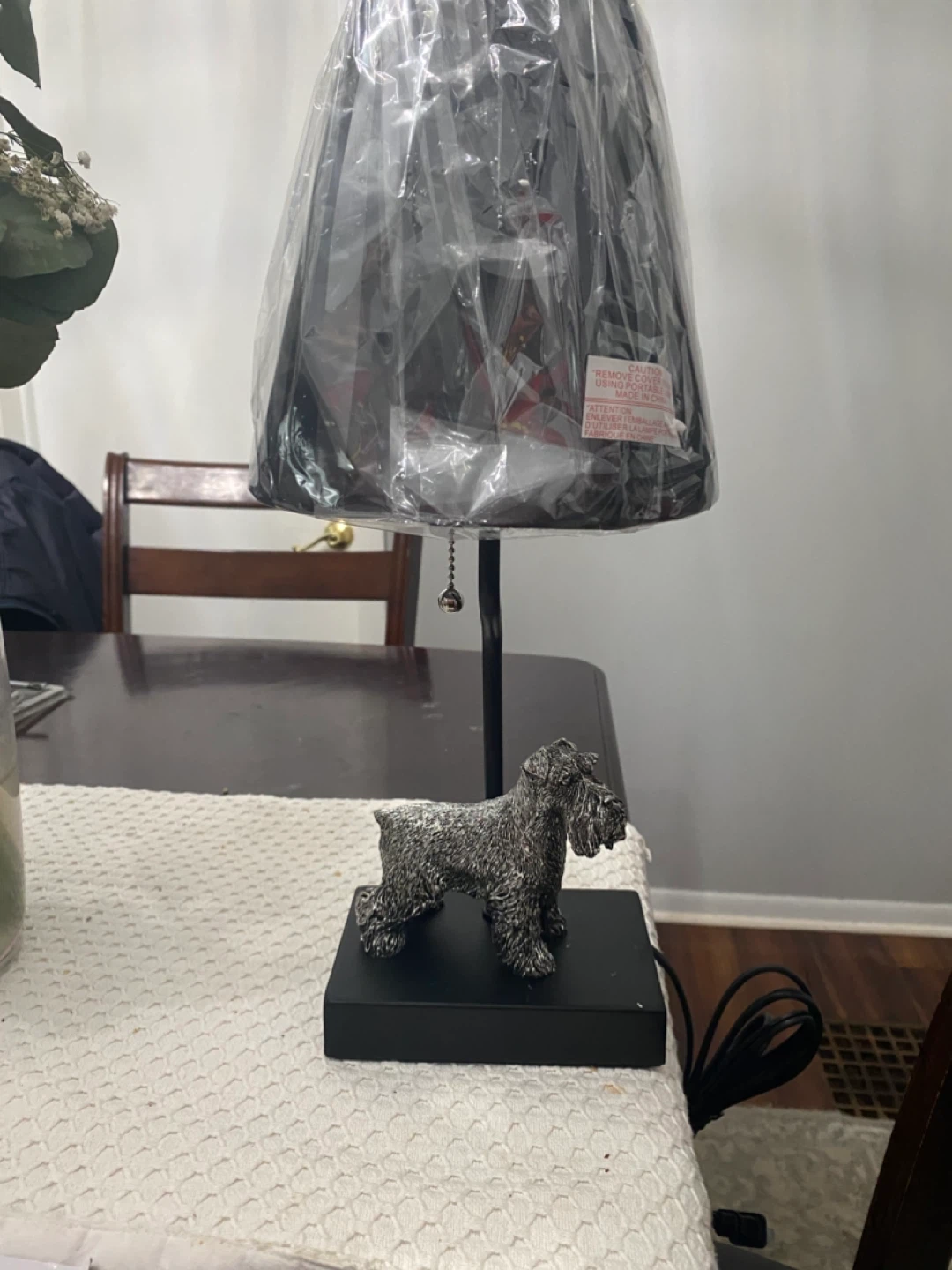 Dog Figurine Accent Lamp with Black Shade - photo 2