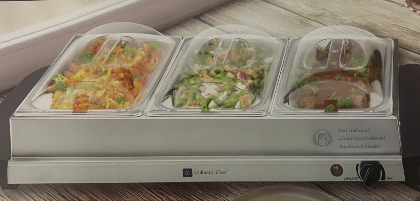 Culinary Chef Triple Buffet Server / Food Warmer - photo 2