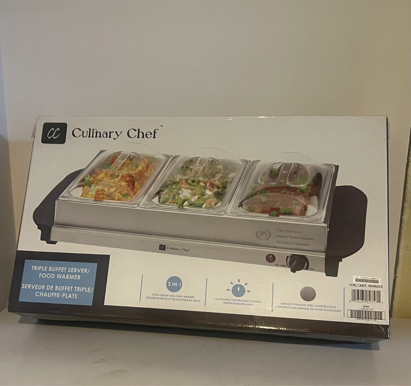 Culinary Chef Triple Buffet Server / Food Warmer