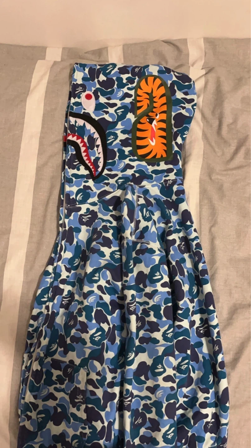 Light Blue A Bathing Ape Shark Full Zip Hoodie - photo 3