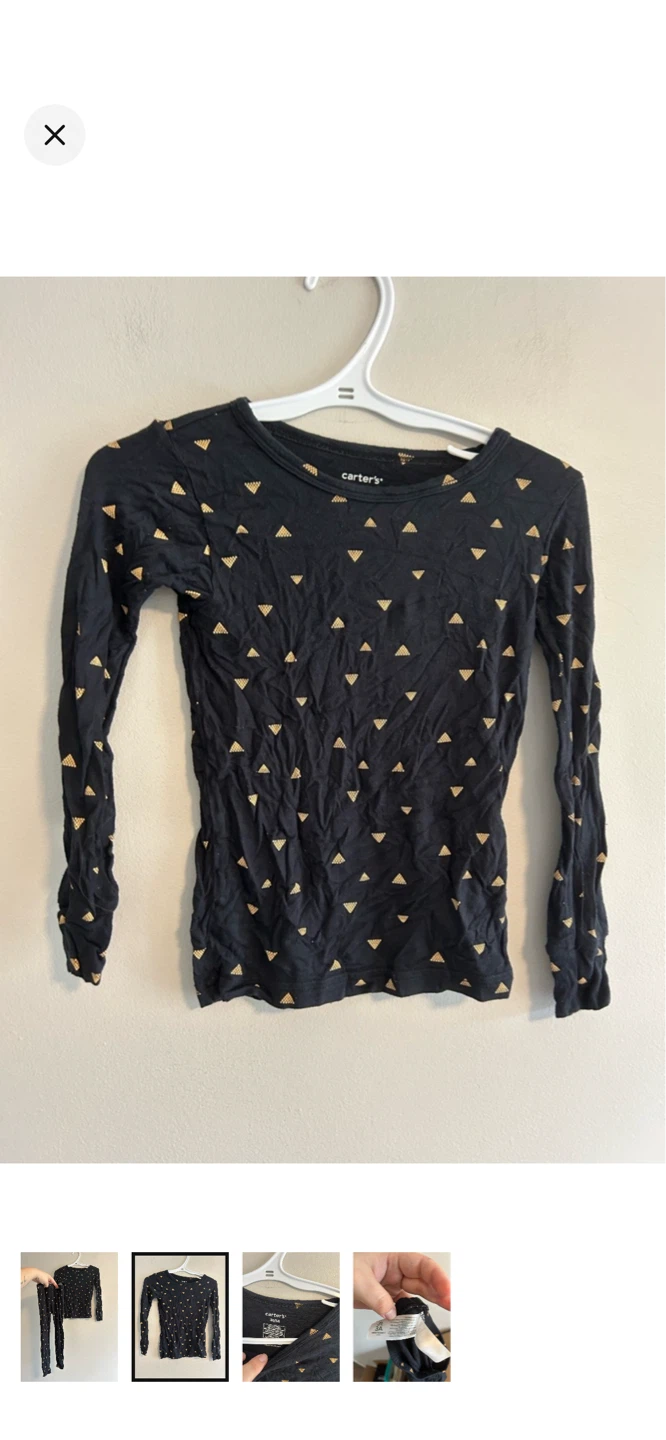 Carter's Pajama Set 3T Black Triangle Print - photo 2