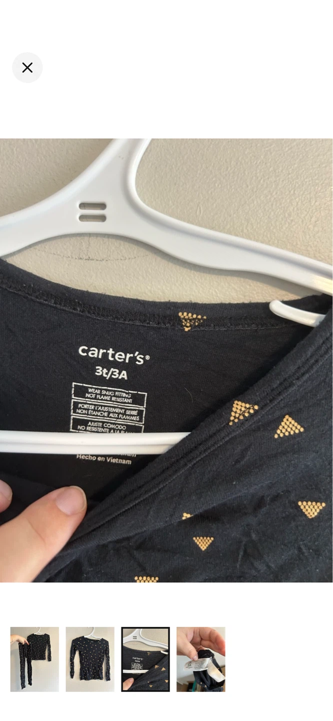 Carter's Pajama Set 3T Black Triangle Print - photo 3