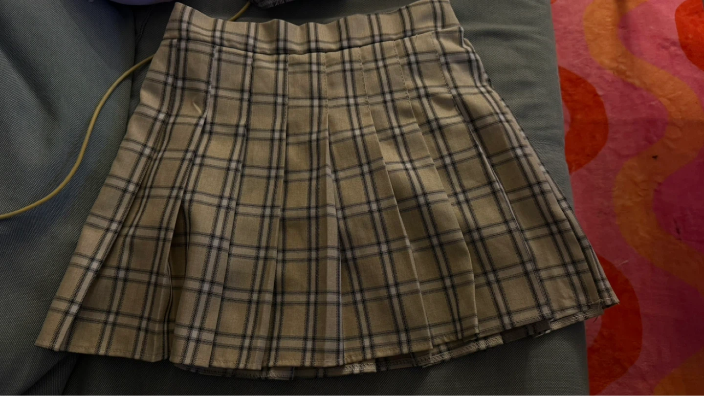 Pleated Skirts - Black, Grey Plaid, Tan Plaid - photo 4