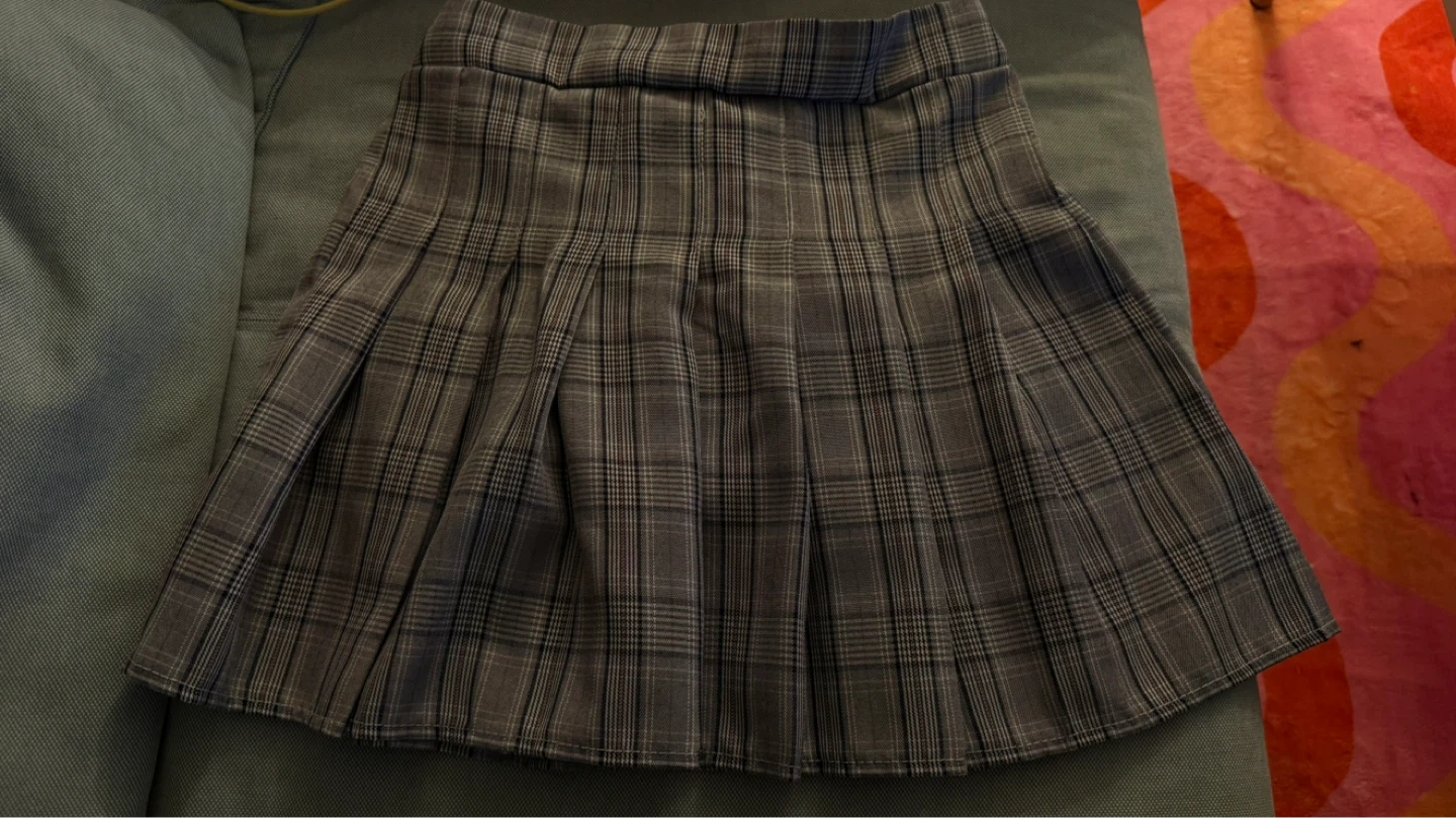 Pleated Skirts - Black, Grey Plaid, Tan Plaid - photo 3