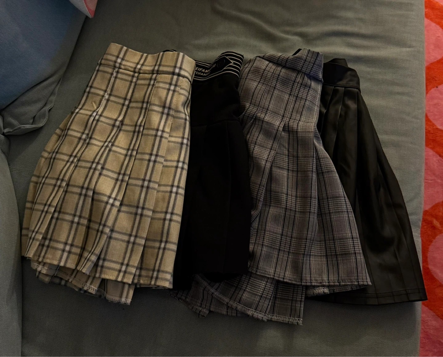 Pleated Skirts - Black, Grey Plaid, Tan Plaid
