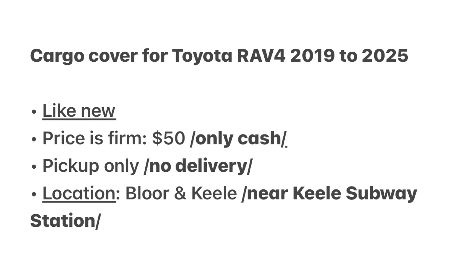 Cargo cover for Toyota RAV4 2019 to 2025 - photo 3