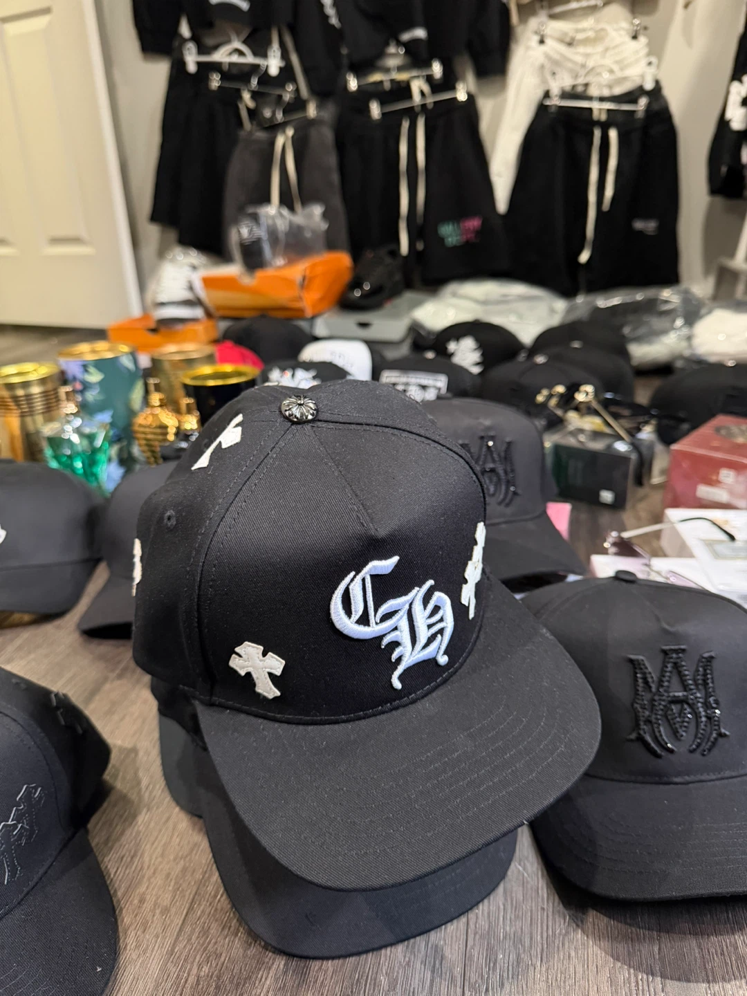 Black Baseball Caps Bundle - Chrome Hearts, Moncler, Amiri