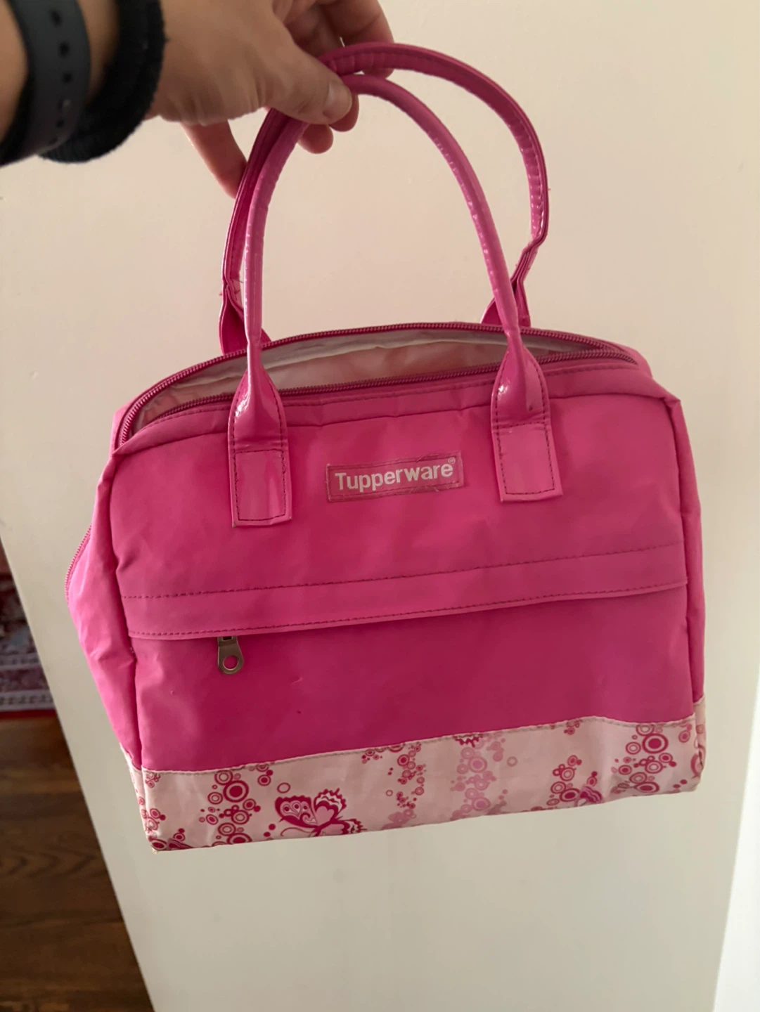 Pink Tupperware Lunch Bag