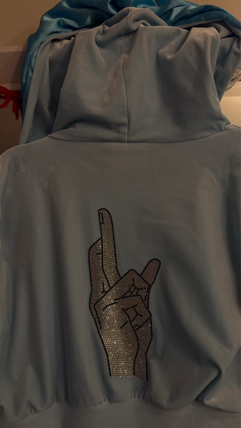 OH MY SENPAI Baby Blue Velour Gojo Tracksuit Set