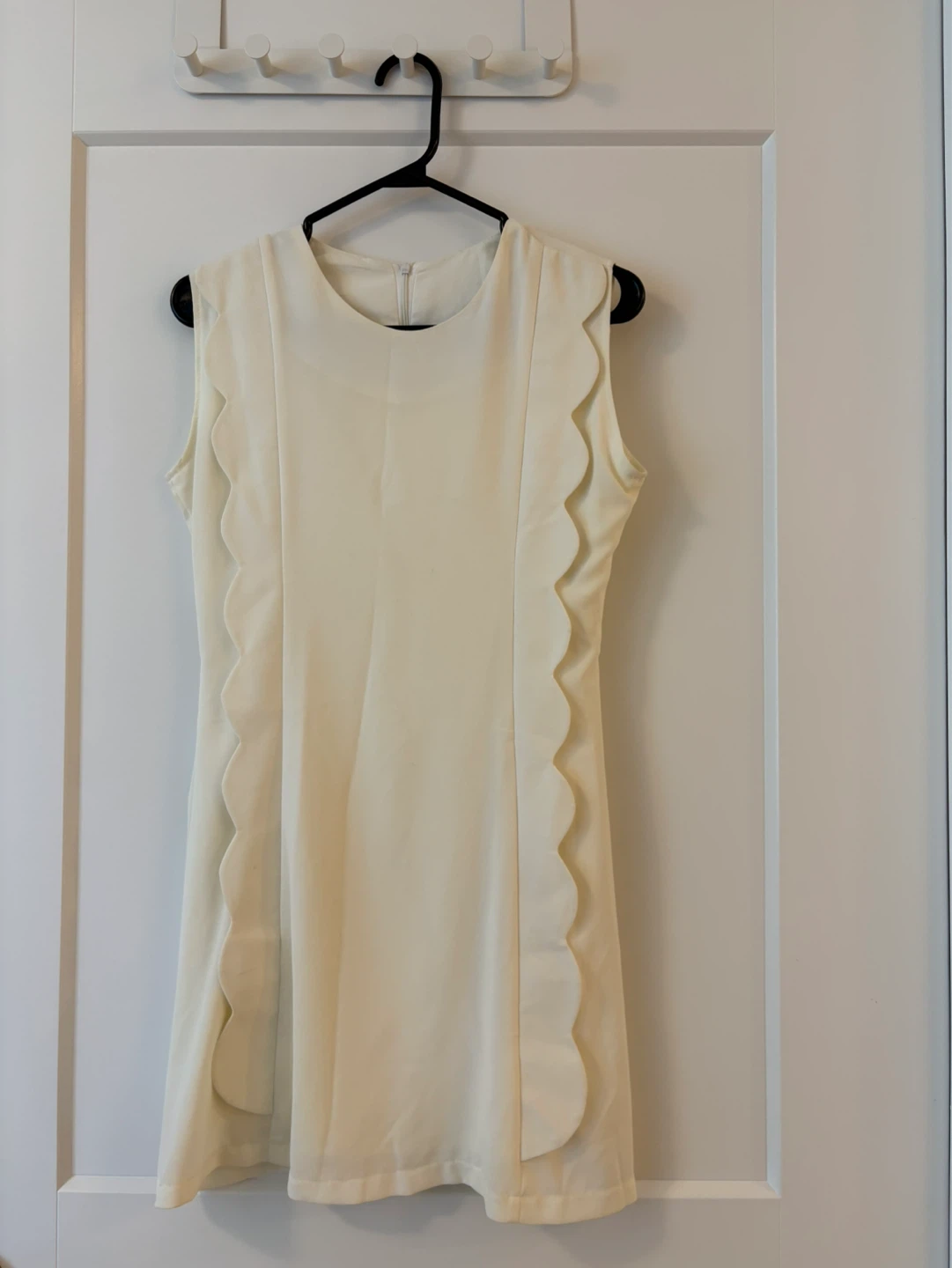 Cream Scalloped Mini Dress