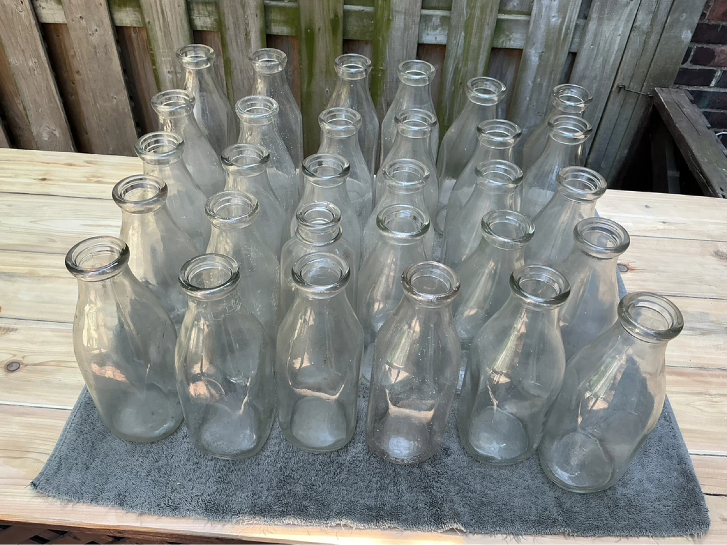 30 Antique Glass Dairy Milk Bottles !
