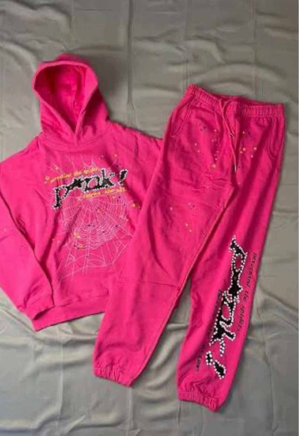 Pink Spider Web Hoodie and Jogger Set - photo 2