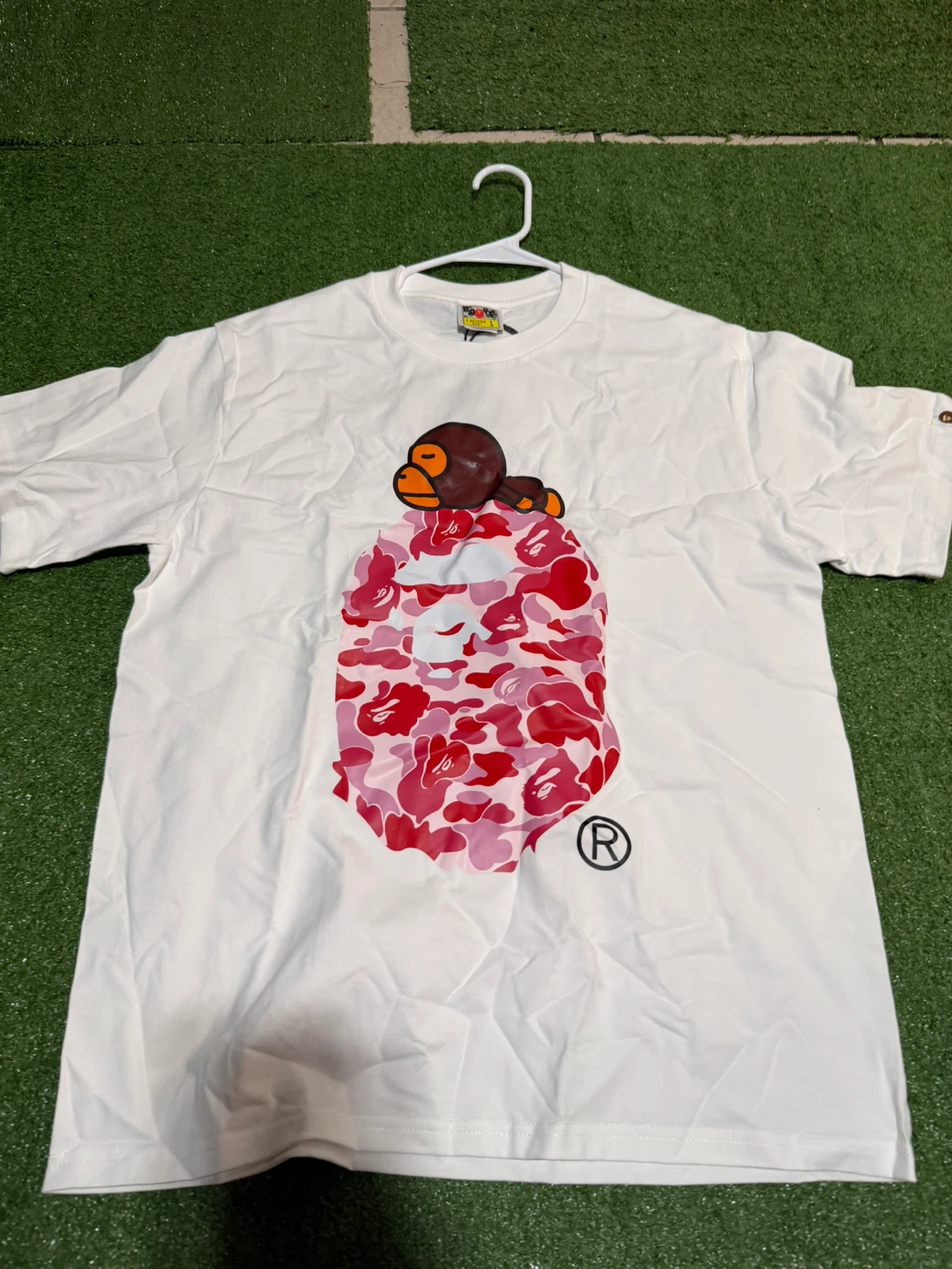BAPE A Bathing Ape White Camo Ape Head T-Shirt