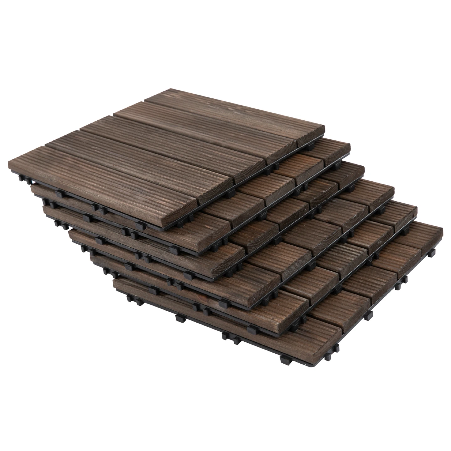 Outsunny. Wood Composite Deck Tiles (Brown) 27pcs - photo 2