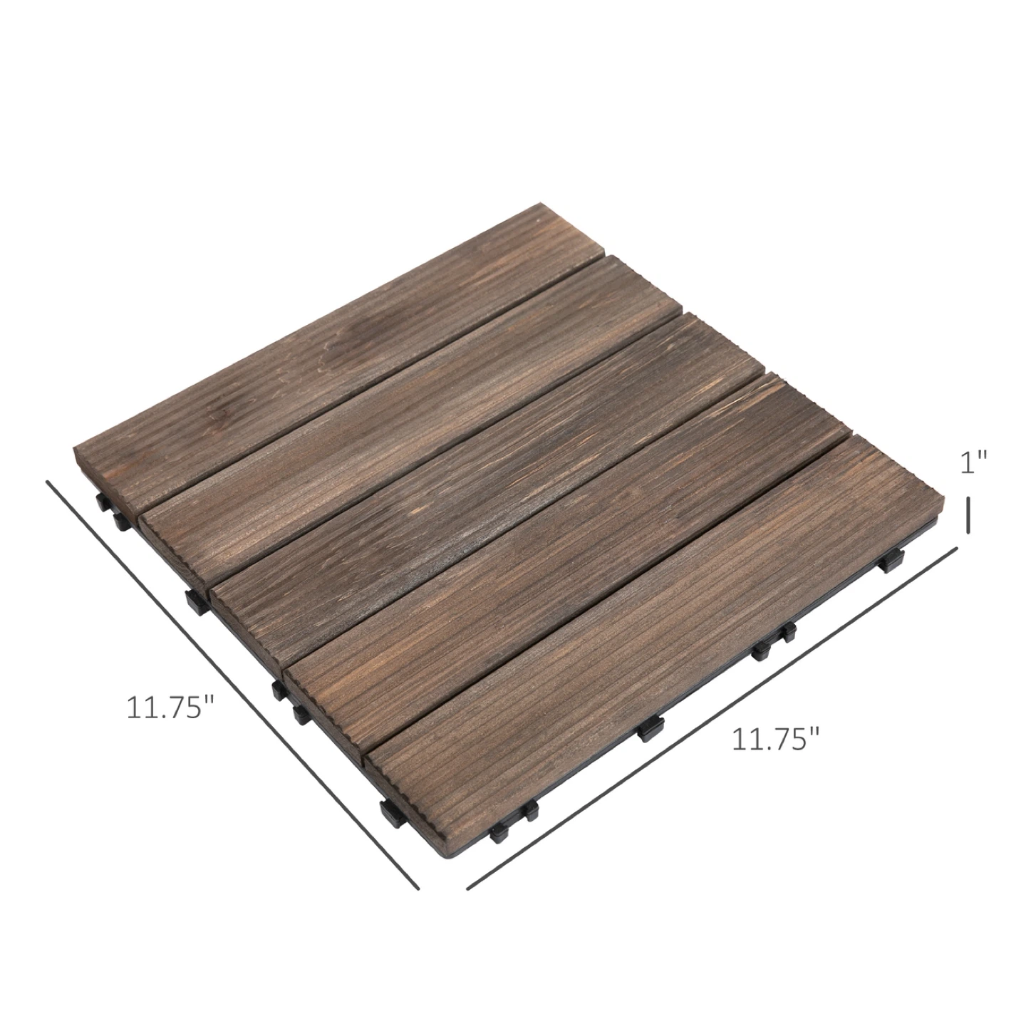 Outsunny. Wood Composite Deck Tiles (Brown) 27pcs - photo 3