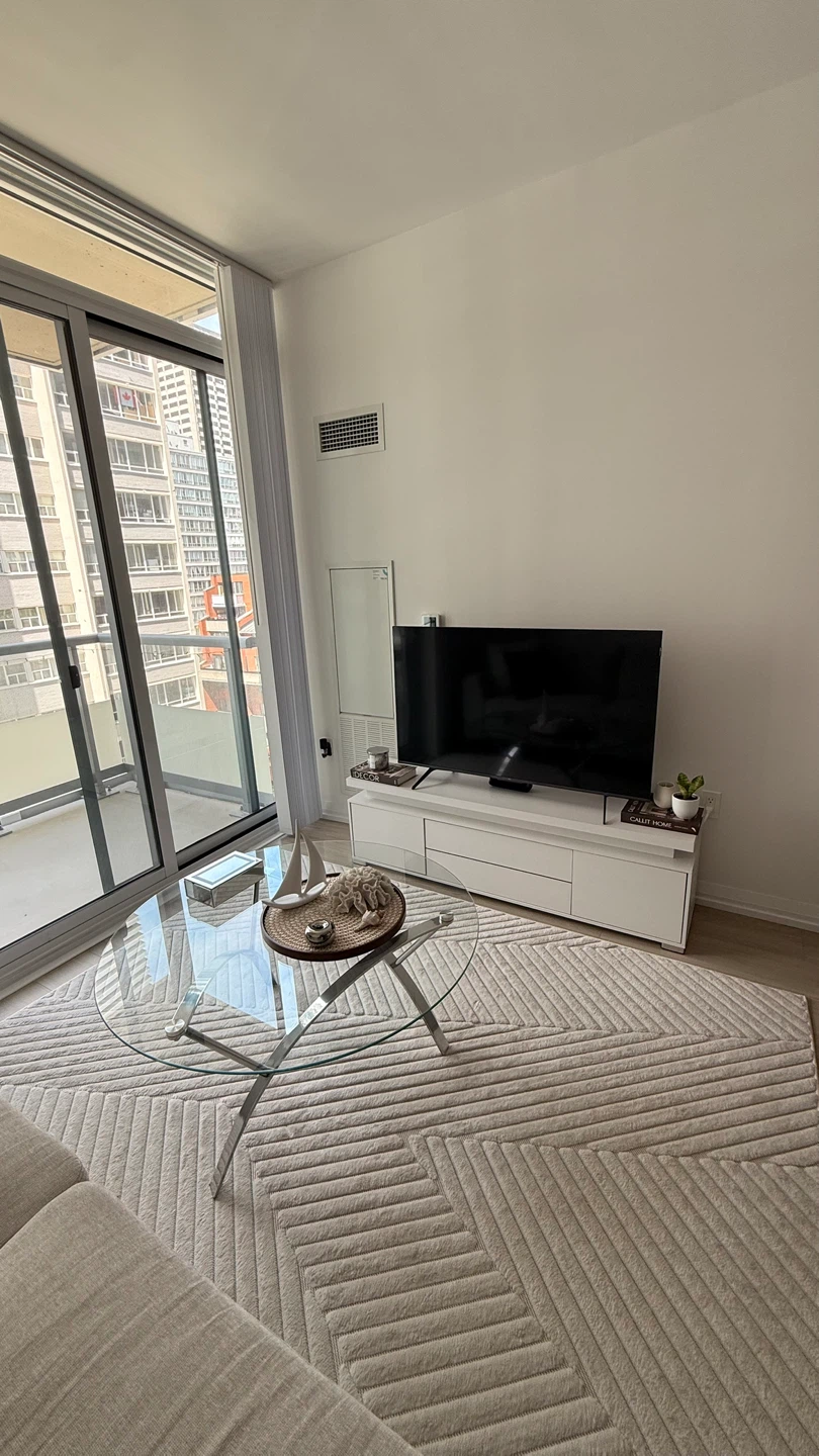 White TV Stand with LED Lighting - photo 2