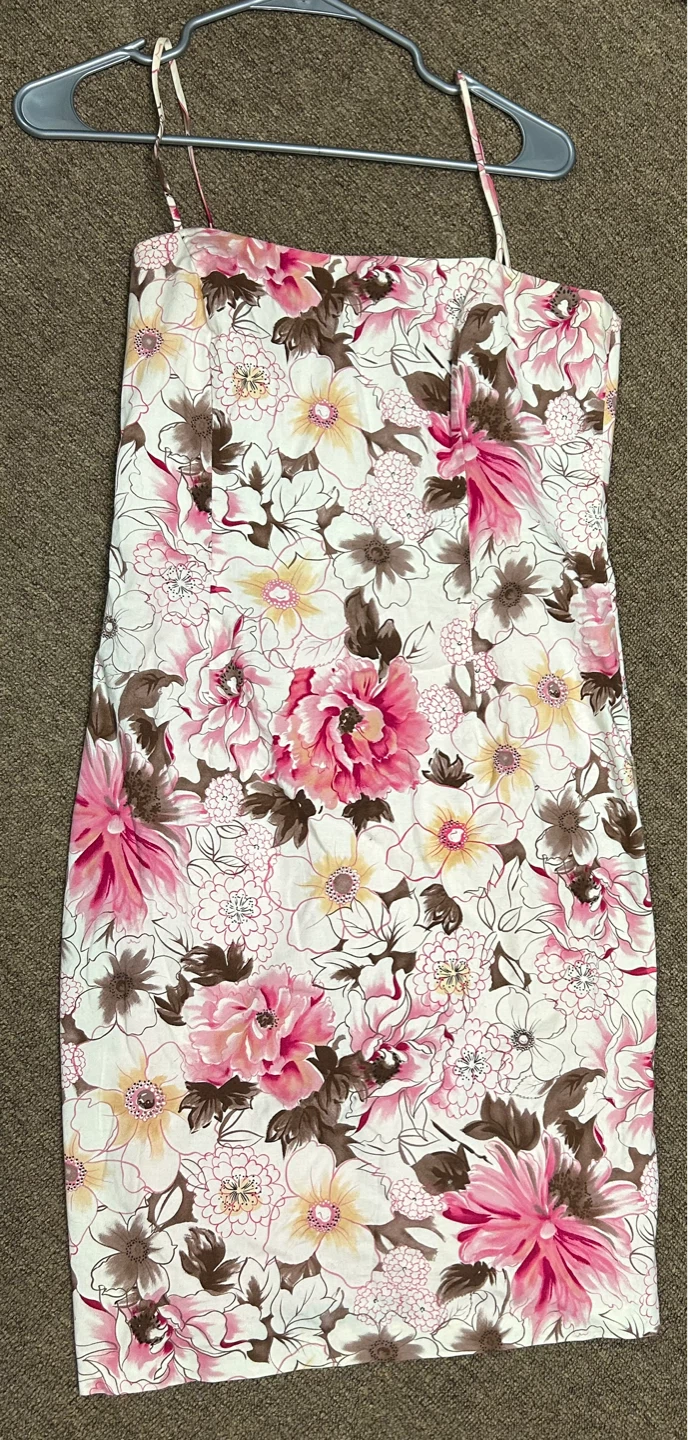 Citrine Floral Spaghetti Strap Dress Size 12 - photo 2