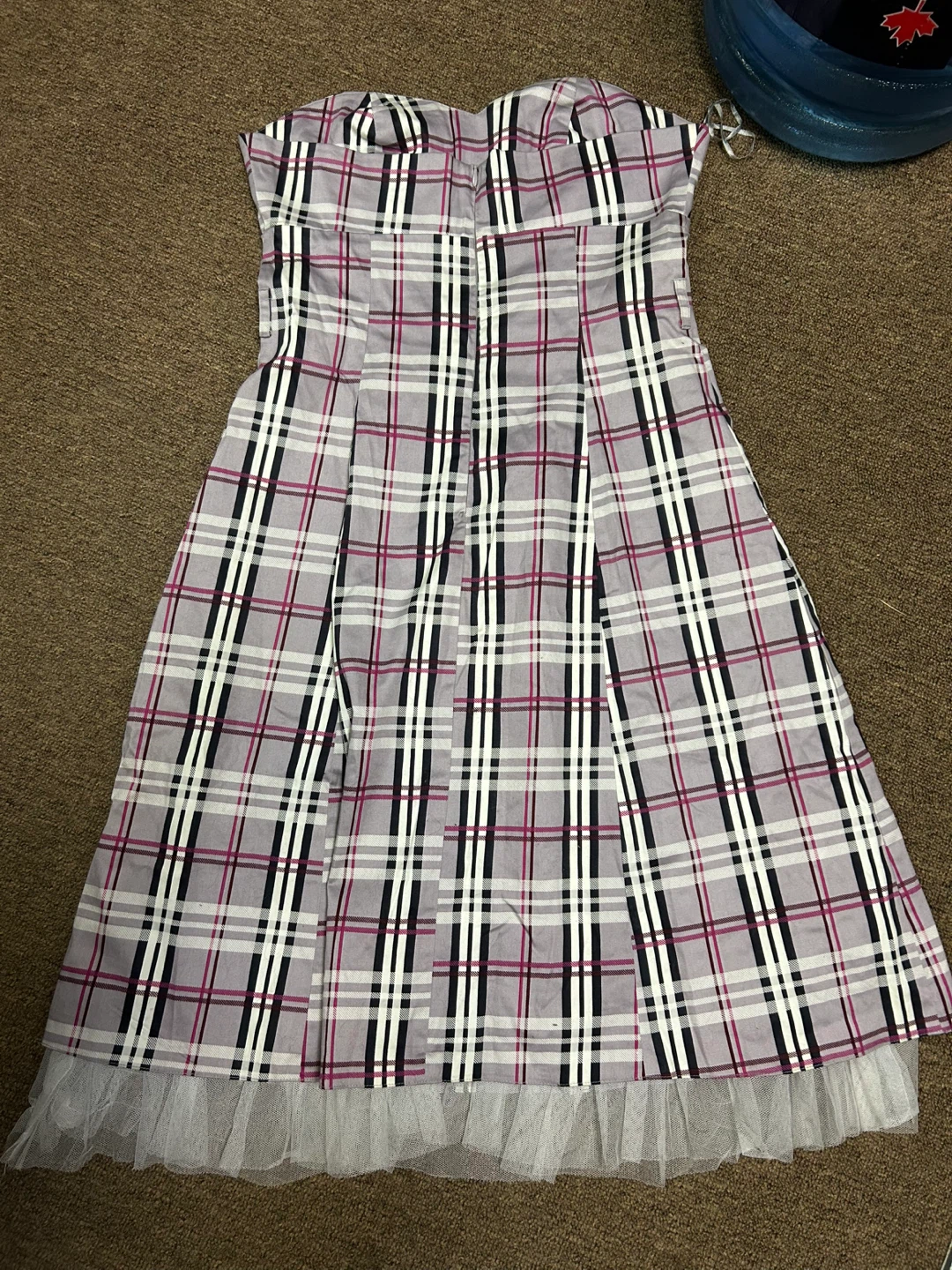 Le Chateau Plaid Strapless Dress - Size S/P