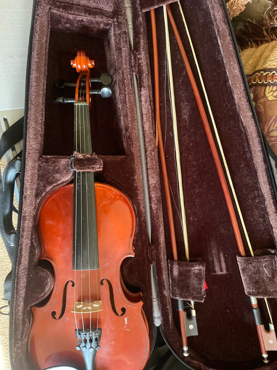 1/2 Size Violin with Case and Bows