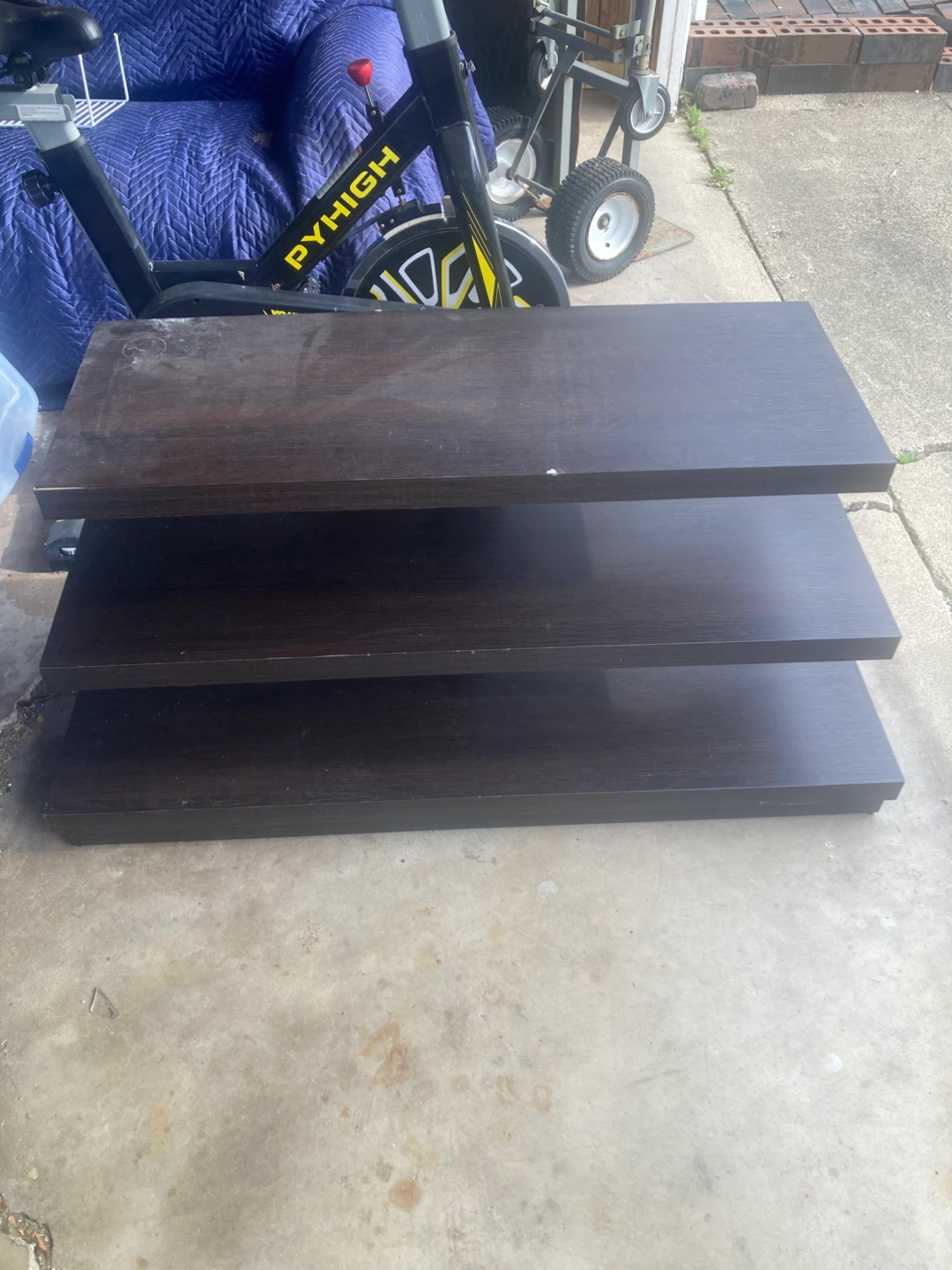 Dark Brown 3-Shelf Widescreen Tv Stand - photo 2