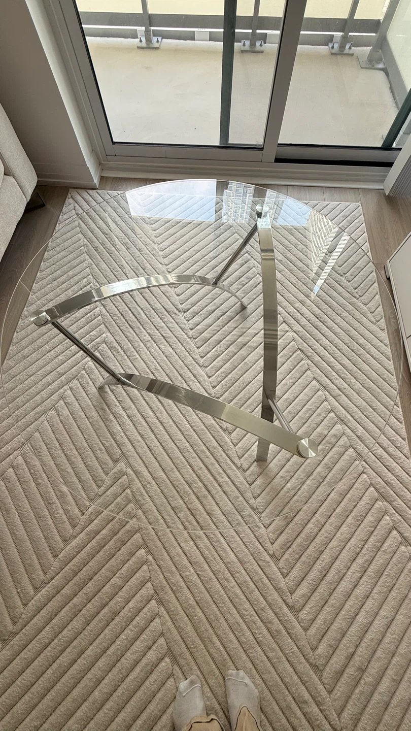 Glass Top Coffee Table with Metal Base - photo 2