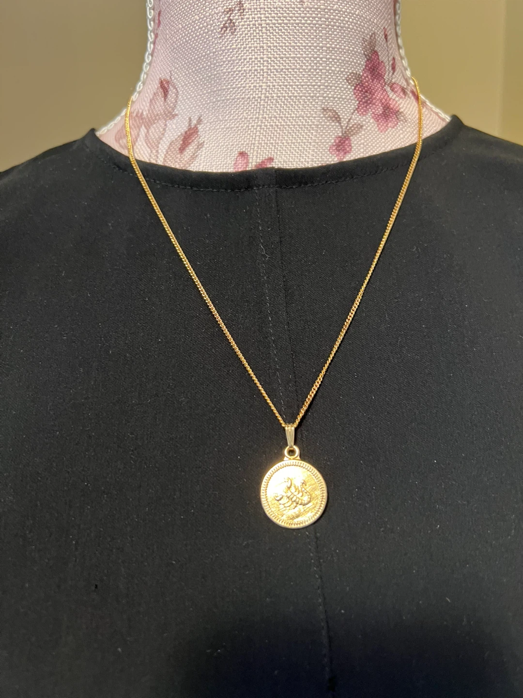 Gold Tone Scorpio Zodiac Pendant Necklace - photo 4