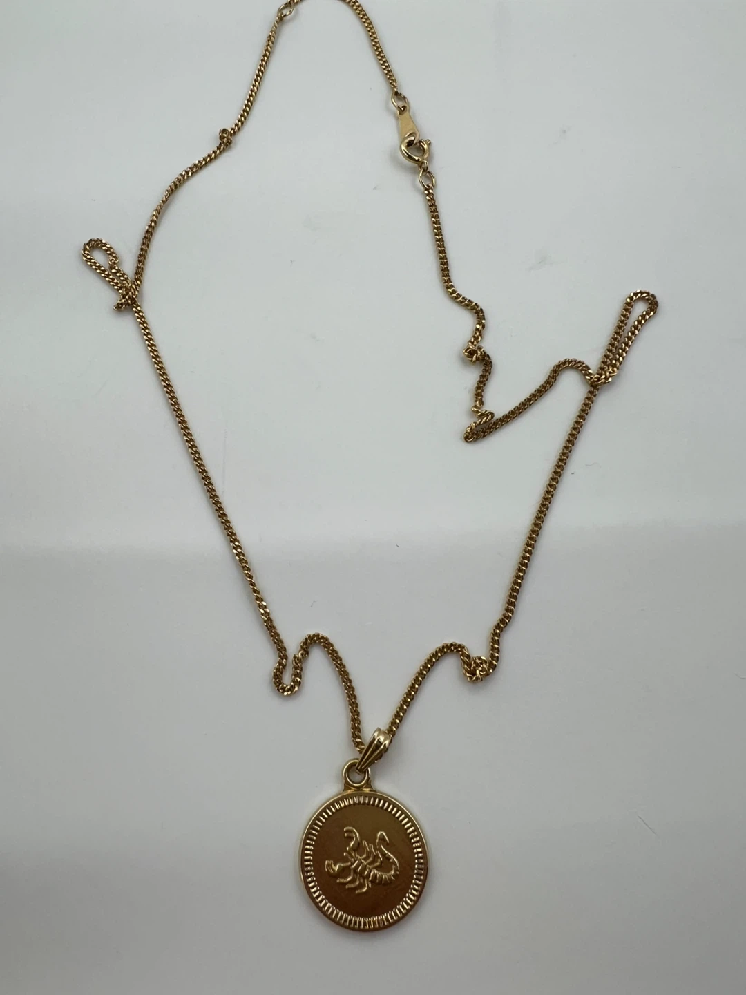 Gold Tone Scorpio Zodiac Pendant Necklace